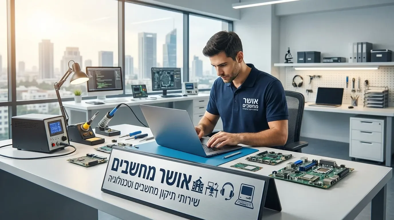 טכנאי מחשבים מקצועי בעבודה