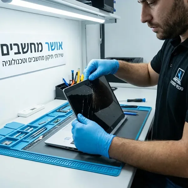 החלפת מסך למחשב נייד על ידי טכנאי מומחה