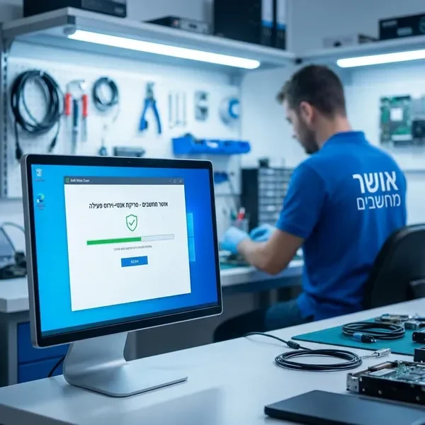 טיפול בווירוסים ורוגלות על ידי טכנאי מחשבים